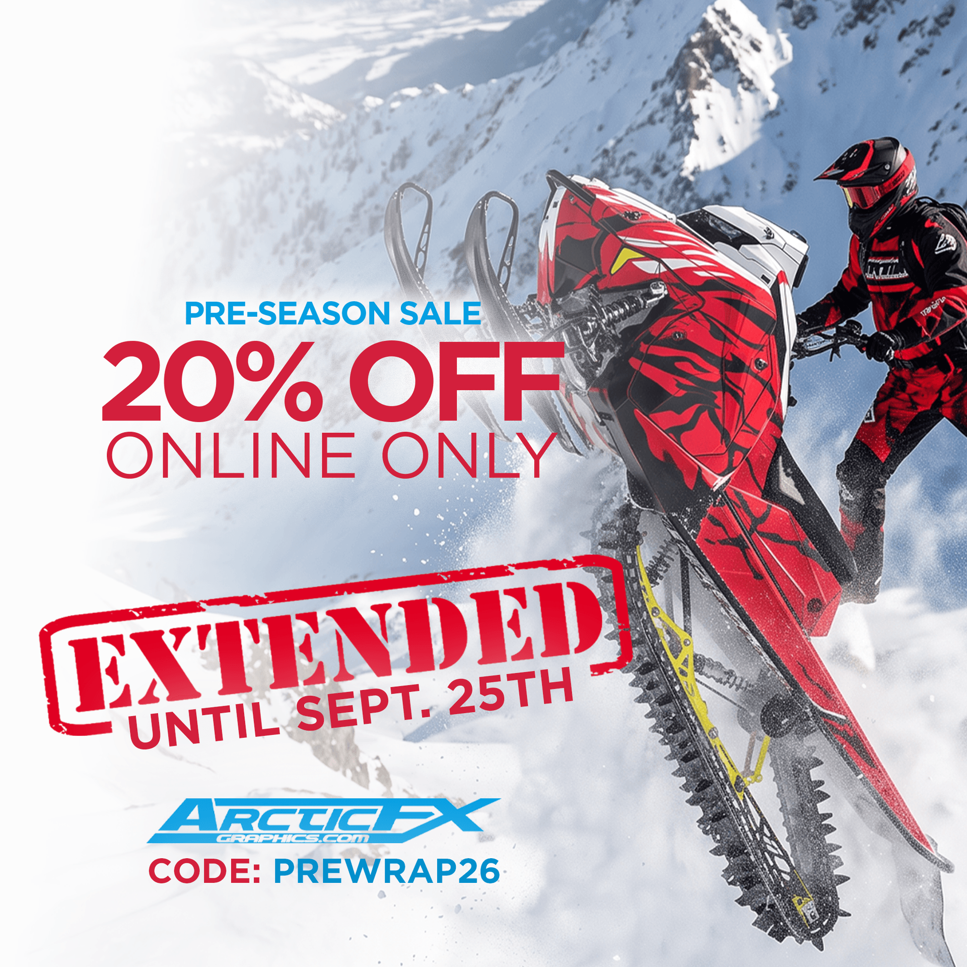 Pre-Season Sale, Sept 19th-25th, Use Code PREWRAP26