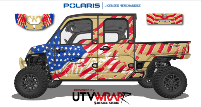 Polaris Ranger XD 1500 Crew (6 seat) :American Flag UTV Wrap